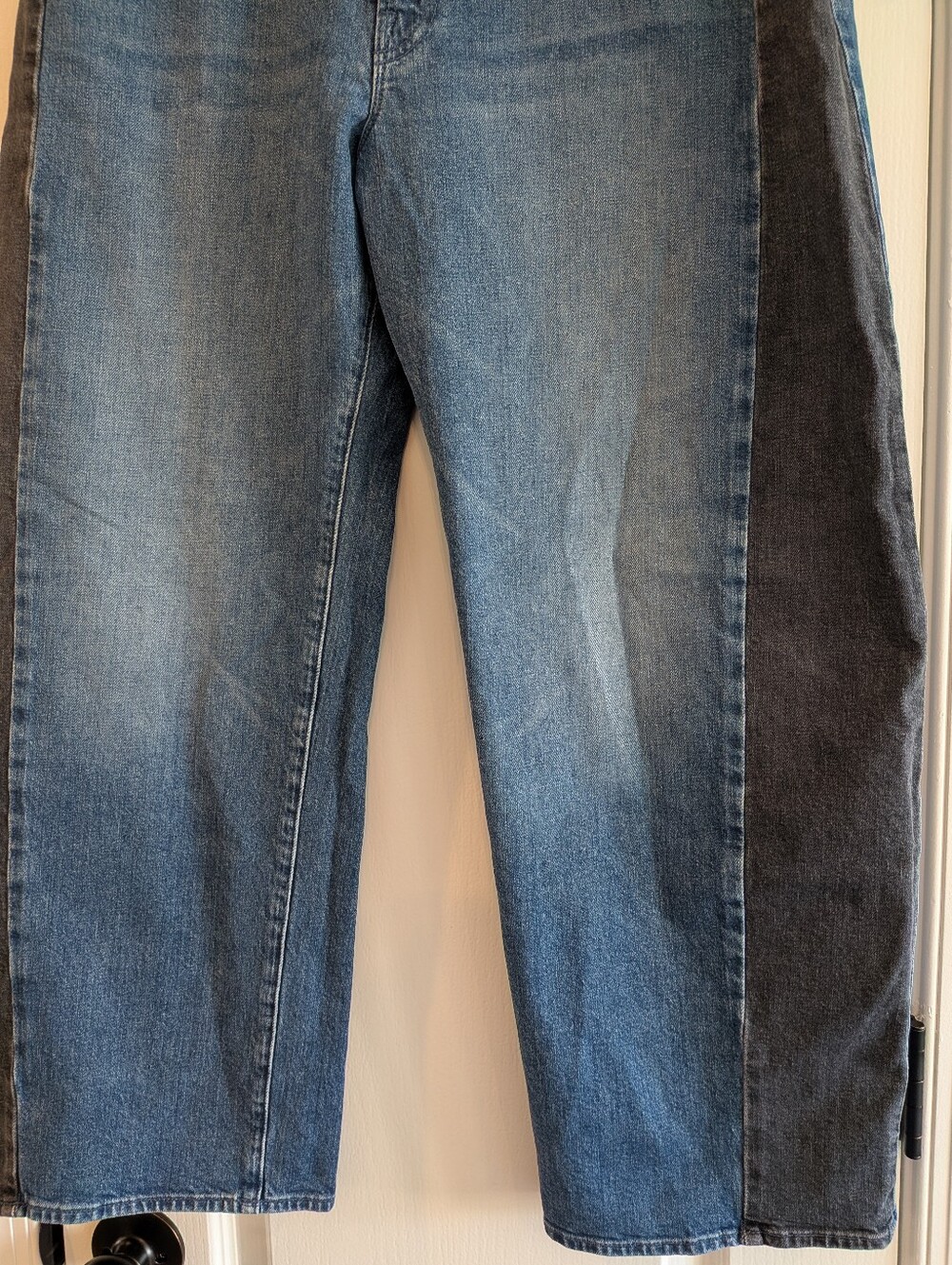Mother Superior Half Pipe Flood Barrel Leg Jeans Black & Blue Denim Wash Size 31 - Picture 5 of 15